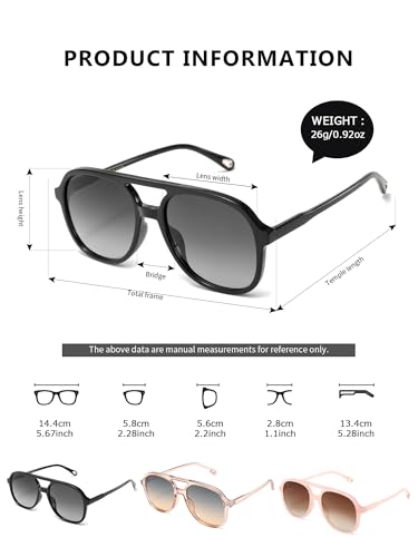 (3 Pack) Retro Aviator Sunglasses for Women Men Classic 70s Vintage Trendy Square Aviators2