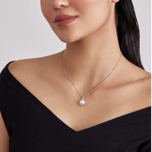 Sterling Silver Pearl Necklace with Freshwater Pearl Pendant