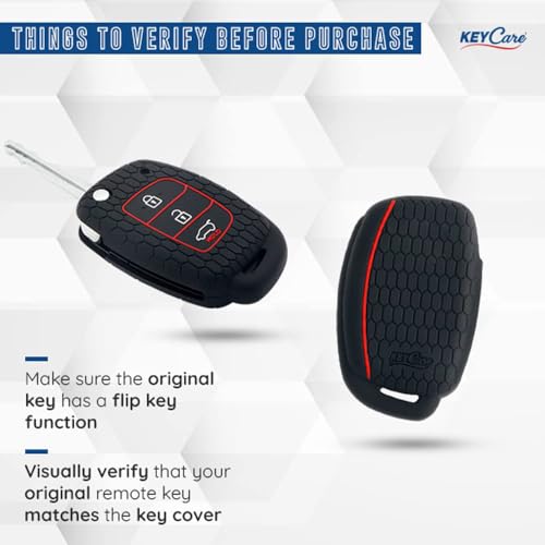 KEYCARE Silicone Car Key Cover For Grand I10 Nios With Flip Key (Brown)