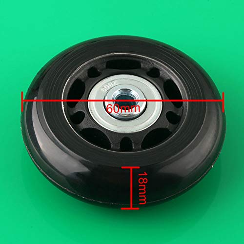 F-ber Luggage Suitcase Replacement Kit - 64mm x 18mm ABEC 608zz Inline Outdoor Skate Wheels, One Set of (2) (OD:64 W:18 ID:6 Axles:35) - Thumbnail 4