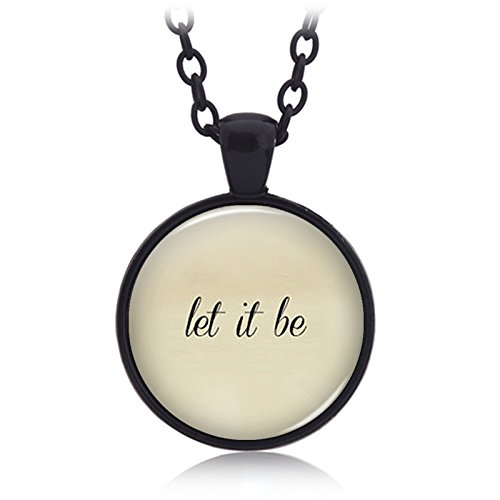 English Sentence" Let it be" Necklace, Photo Dome Jewelry
