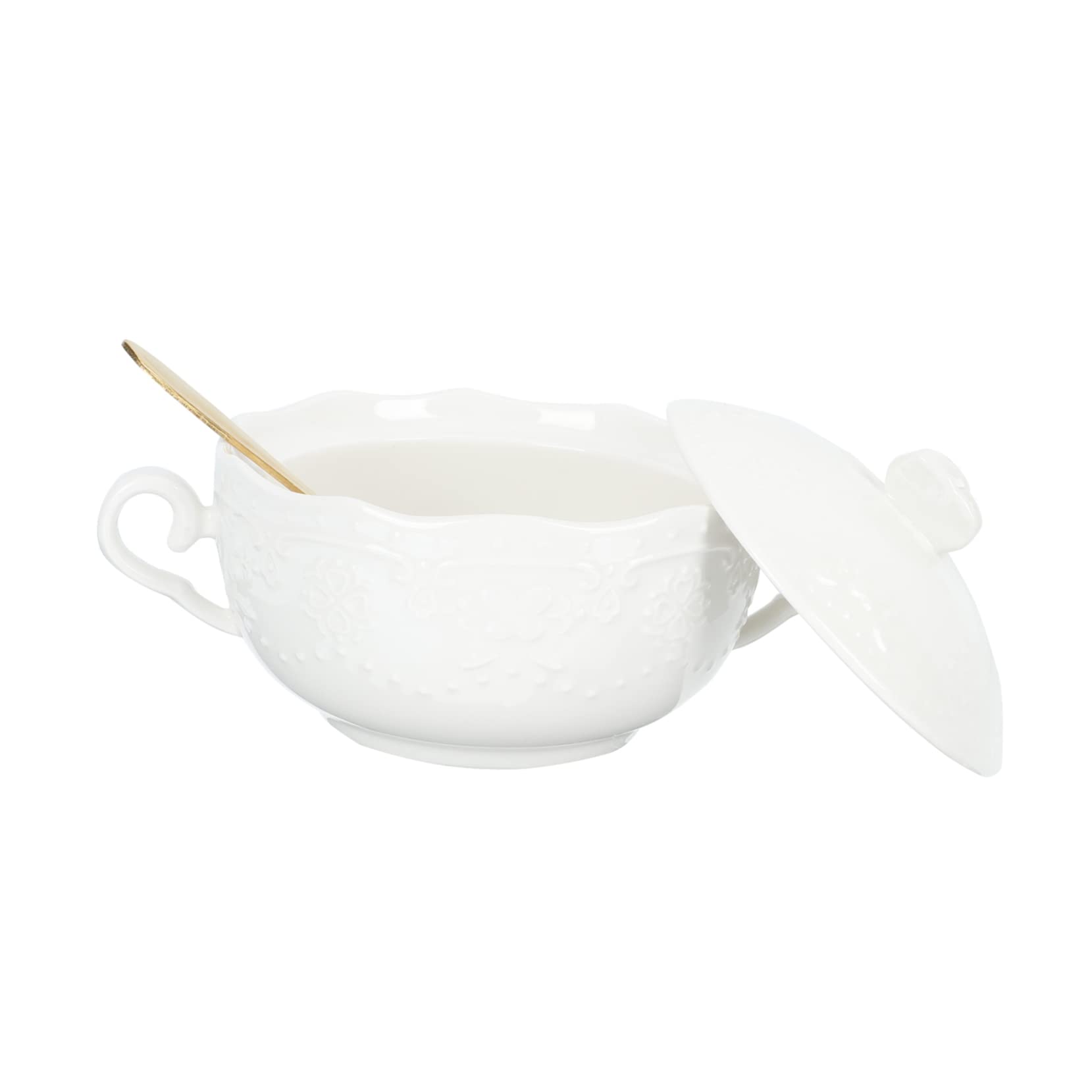 MYUYEE 1 Set Amphora Soup Cups With Lids Braising Pan With Lid Cookware Utensils Set Noodles Bowl Stew Pan Casserole Clay Cooking Pot Ceramic Bowl With Spoon Household Bowl