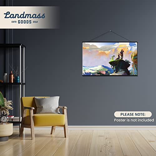 Landmass 36” Wide Magnetic Poster Frame, Poster Hanger - Wall Hanging Wooden Frame For Posters, Prints, Photos, Pictures And Artwork - Black Frame For Scratch Off Map - 36X48 36X24 36X12 24X36 Frame #TOP6