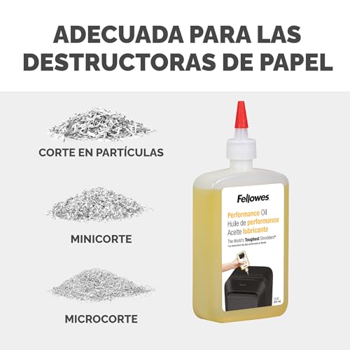 Fellowes Aceite lubricante para destructoras de papel - con boquilla extendida, 355 ml - imagen 5