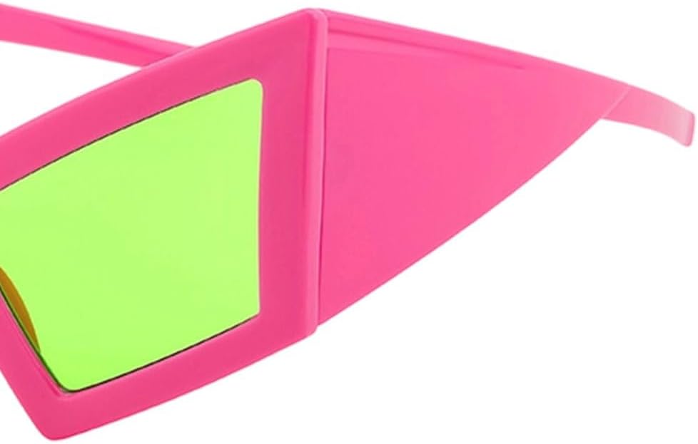 Y2k Novelty Party Sunglasses 80s Oversized Cat Eye Sunglasses Funny Neon Glasses for Hip Hop Dance Halloween Party