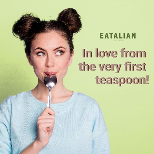 Image of EATALIAN by AMZ BETTER Pistachio Cream with Sweet Crunchy Cookies, 7 oz /200 gr, Delicious Spread with a Uniquely Sweet Taste, Ideal on Bread, Excellent for Dubai Chocolate, Made in Italy