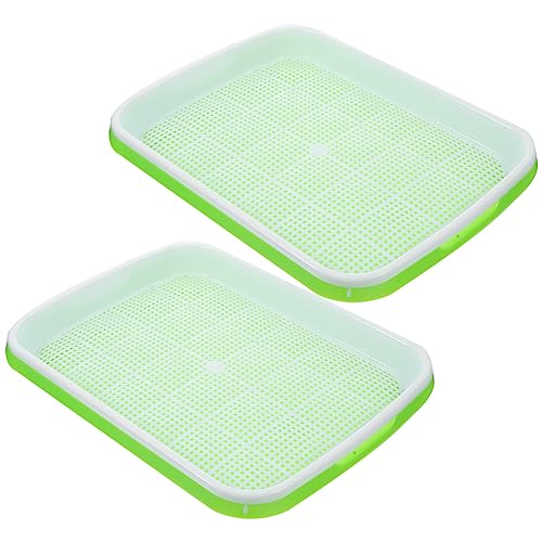 DECOMELODY 2 Piezas Bandeja de plántulas Cultivar brotes de Soja Inicio Basura bandejas semilleros bandejas para semilleros bandejas de germinación contenedor de germinación el plastico