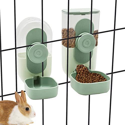 Kathson Hanging Automatic Food Water Dispenser Small Cat Feeder And Water Dispenser Gravity Auto Feeder And Waterer Set For Rabbit Chinchilla Guinea Pig Hedgehog Ferret Kitty Puppy #TOP5
