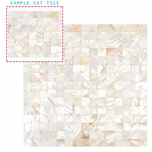 Avant Decor | Peel And Stick Kitchen Backsplash Tiles | Mother Of Pearl Mosaic Tiles | 5" X 5" | Sample Variety Pack #TOP3