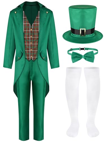 Shihanee 5 Pieces Green Leprechaun Adult Costume St....