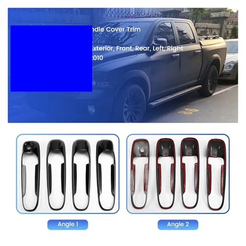 Garniture de poignée de porte extérieure Dodge Ram 1500 finition luxe Bright Black - 3