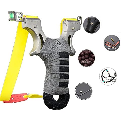 Slingshot, Hunting Sling Shot for Adults, Professional Stainless Steel Tactical Slingshots, High Velocity Catapult Set with Target and Ammo Balls and Replacement Rubber Bands Cover