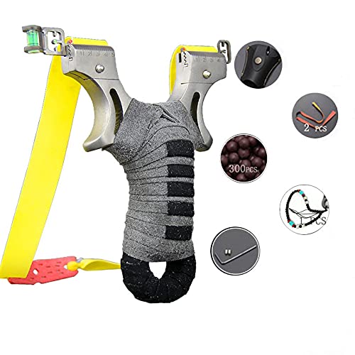 Slingshot, Hunting Sling Shot for Adults, Professional Stainless Steel Tactical Slingshots, High Velocity Catapult Set with Target and Ammo Balls and Replacement Rubber Bands