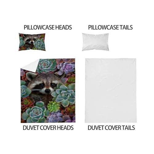 Housse de couette single raton laveur 135x200 microfile
