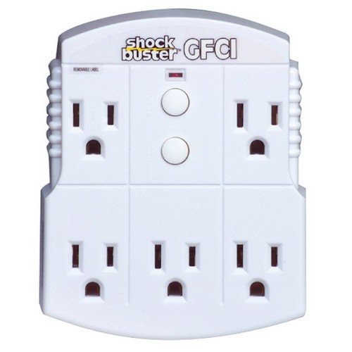 Morris Products 5 Outlet GFCI Shock Buster – GFCI Protected, Converts Outlets to