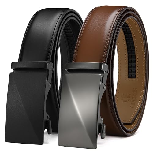 Image of CHAOREN Leather Ratchet Belt Men 2 Pack - Customizable Fit, Effortless Style (35mm)