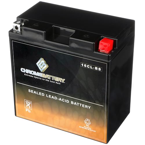 Image of CB CHROMEBATTERY YB16CL-B 12 V 240 CCA AGM - Maintenance-Free 19 Ah Battery for Sea-Doo Jet Ski, ATV & Snowmobile - T3 Nut & Bolt Terminal - Fits BRP Sea-Doo GTI, Polaris SLT 780