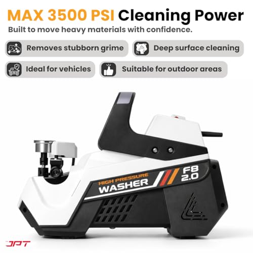Image of JPT F8 2.0 Super Combo 2500W 250 Bar High Pressure Washer | 100% Copper Induction Motor with TSS | 10 L /min Flow | 14-Piece Car, Bike & Home Cleaning Kit
