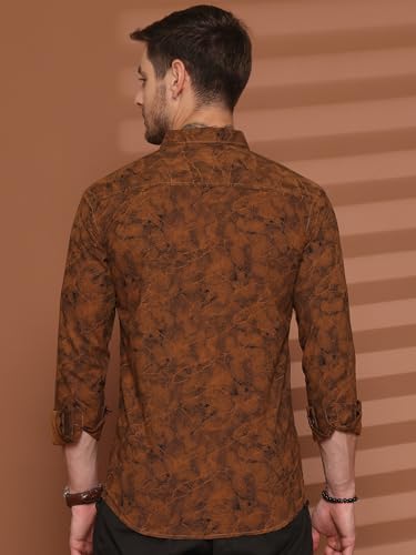 Image of Majestic Man Printed Pure Cotton Slim Fit Casual Shirt
