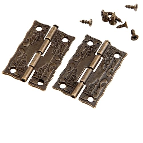 Charnières bronze antique robustes avec vis pour fixation solide de coffrets en bois - 3