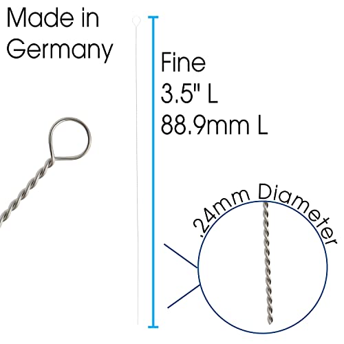 Twisted Wire Needles Fine 0.23mm Pack of 25, Silver, Fine - .24mm - Image 3