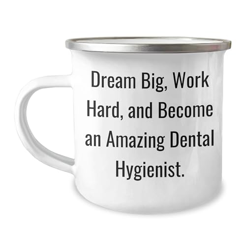 Gifts from Friends to Dental Hygienist, Dream Big, Work Hard, And Become An Amazing Dental Hygienist., Funny Christmas Camping Mug