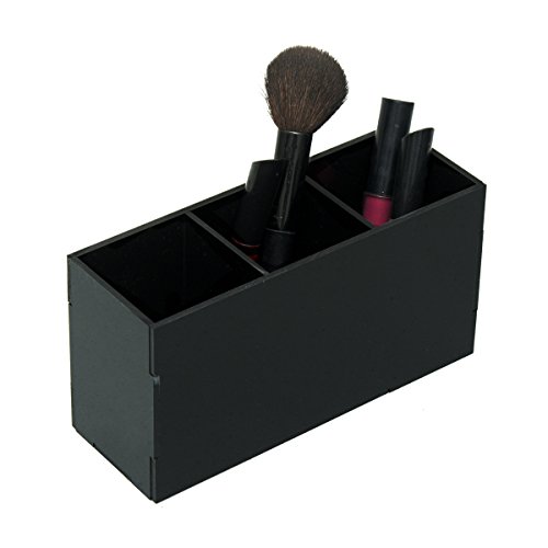 Porta Pincel de Maquiagem Simples - Organizador de Maquiagem em Acrílico Preto