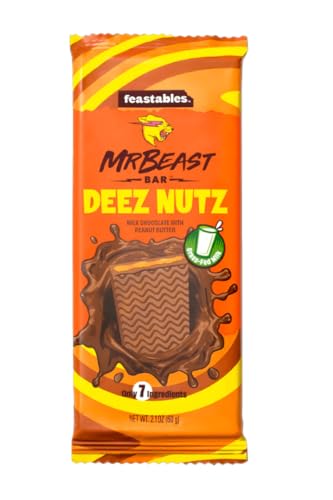 Image of Feastables Mr. Beast Bar Chocolate Bar, 60Gram(Deez Nuts)