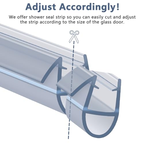 Flintronic Duschdichtungen für Duschtüren 40cm, Ersatz Dichtung 4-6mm Glastür, Duschtürdichtung Wasserabweiser mit Dichtlippe, Dichtung Duschwand Duschkabine I Duschabdichtung Gerade(2 Stück)