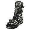 New Rock Black Men Boots Metallic Collection Heavy Punk Spikes M.1535-S1