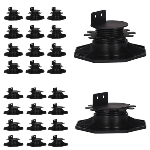 Stelzlager Höhenverstellbar, 24 Stück Stelzlager für Terrassenplatten, Stelzlager Selbstnivellierend für Terrassendielen-Unterkonstruktion, Stelzlager Höhenverstellbar 30–60 mm