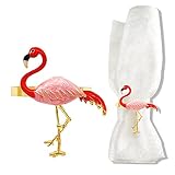 Rurili 6 Pcs Pink Napkin Ring Flamingo Napkin Ring Bracket Napkin Ring Buckle Thanksgiving, Christma