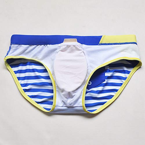 Brand Sexy Men Swimwear Padded Mens Swim Briefs Front Removable Pad Push Up Cup Gay Bikini Bottom Dark Blue #TOP6