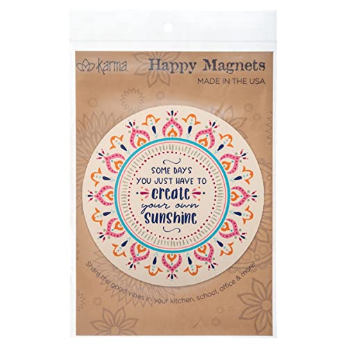 Imán decorativo redondo con frases inspiradoras Karma miniatura 2