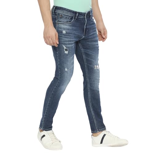 Image of Spykar Men's Kano Slim Fit Mid-Rise Jeans (Ankle Length)