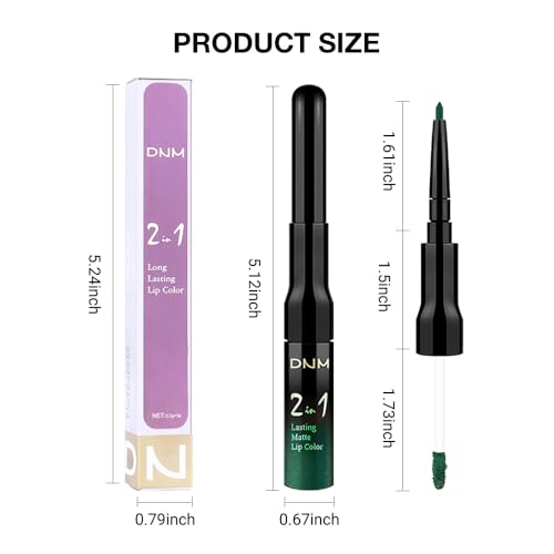 Image of evpct 1Pcs Shimmer Green Matte Lip Liner & Liquid Lipstick Stain Makeup Set for Women, Green Lip Liner Stain Long Lasting Waterproof Smudge Proof, Cruelty Free Lip Stick Makeup 24 hours originales, 47
