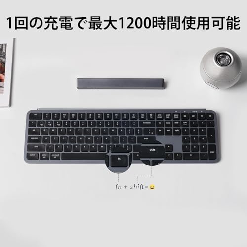 undefined 【国内正規品】Keychron B6 Pro ウルトラスリム ワイヤレスキーボード、フルサイズ、テンキー付、ZMKカスタマイズ、シザースイッチ、2.4 GHz/Bluetooth 5.2/有線接続、ロングバッテリーライフ、Mac Windows Linux対応 (スペースグレー, JISレイアウト) の商品画像 6