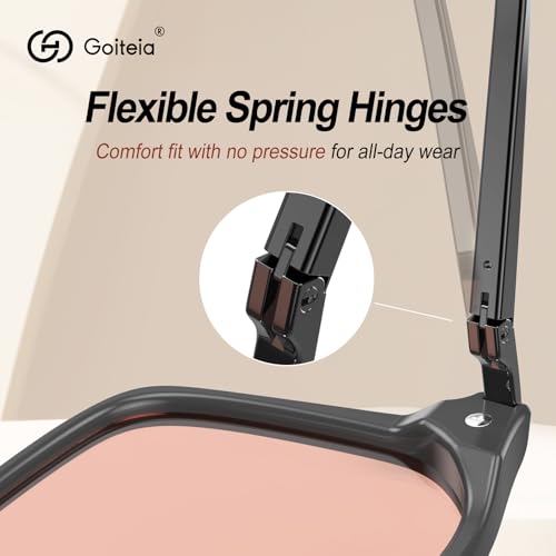 Image of Goiteia FL-Rose Migraine Glasses,Blocks 480-520 nm Light, Light Sensitivity Glasses for Fluorescent LED Glare,Photophobia