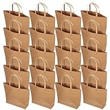 CONGARTENO 25 Piezas Bolsas de Papel Kraft con Asas Unidades Resistentes y Reutilizables Bolsas Vintage para Regalos y Flores para Fiestas Bodas y Negocios Pequeños