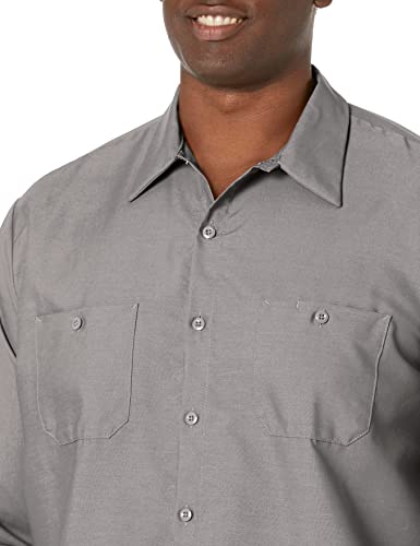 Image of Red Kap Men's Long Sleeve Industrial Work Shirt | Moisture Wicking Button Up, Wrinkle Resistance Fights Fading & Stains