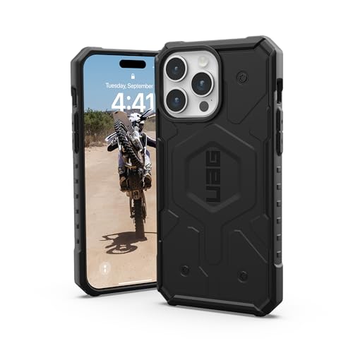 Image of URBAN ARMOR GEAR UAG Case [Updated Version] Compatible with iPhone 15 Pro Max Case 6.7 inch Pathfinder Black Built-in Magnet Compatible with MagSafe Charging Rugged Military Grade Protective Cover