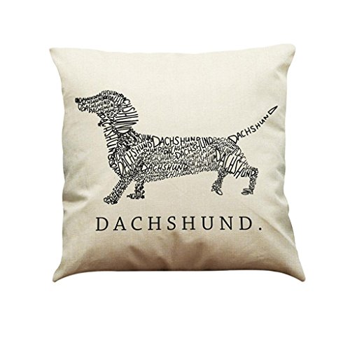 Ronamick Kissenbezug Kissenhülle 2 Almohada Funda De Cojín 45 cm x 45 cm ronamick Vintage Perro Algodón Almohada Sofá cintura lanzamiento almohada Home Car Decor, G, 45 cm x 45 cm