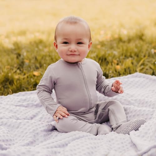 Image of Bamboo Little Soft Baby Footie Pajamas, Baby Clothes, Newborn Sleepers, 95% Viscose and 5% Spandex, 0-24 Months
