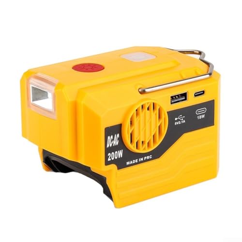 Robusto generador inversor de 200 W diseñado para funcionar con baterías Bosch de 18 V, una herramienta imprescindible para campistas (DW-120V)