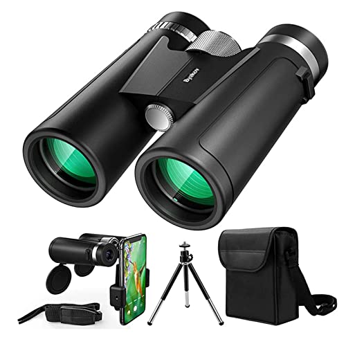 12x42 HD Binoculars for Adults with Universal Cell Phone Adapter,Tripod and Tripod Adapter, High Powered Waterproof Binocular with Super Bright and Large View, for Bird Watching,Outdoor,Traver,Photos