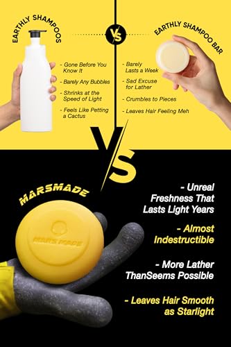 Image of MARS MADE Sea Salt Shampoo Bar 2.0 - Hydrating & Moisturizing Natural Hair Soap for Volume & Scalp Nourishment - Solid Shampoo for All Hair Types (120g, 4.23oz)