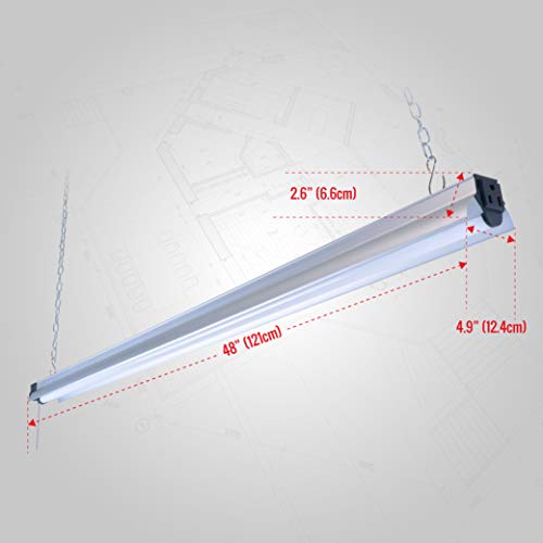 Newhouse Lighting 4FT LED Shop Light, 55W (225W Equivalent), 5000 Lumens, 4000K Linkable Garage Lighting, Utility LED Ceiling Lights, Chain or Flush Mount, ETL Listed, 5-Year Warranty