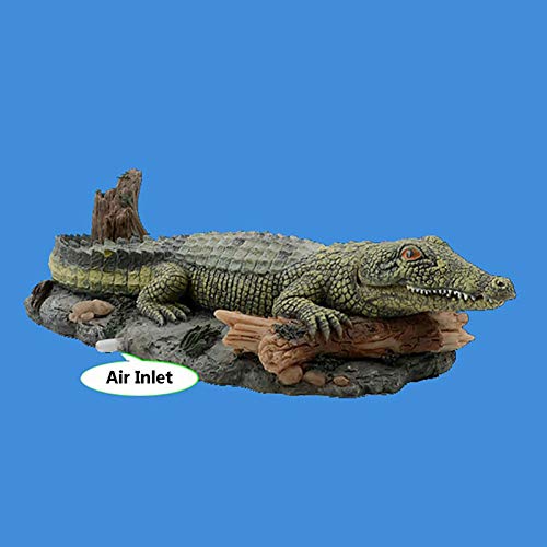 YzDnF Luchtstenen  Bubble Diffuser Aquarium Crocodile beluchter decoraties ornament zuurstof blaas hars crafts voor Aquarium-decor (Kleur: Painted, Grootte: 24,5x11,5x6,5cm) - Afbeelding 5