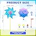 M METERXITY 4-Pack Rainbow Pinwheels, 20 Inch Plastic Wind Spinners Outdoor Flower Windmill for Party Decorations/Yard/Garden, Toy Wind Spinners [Blue]