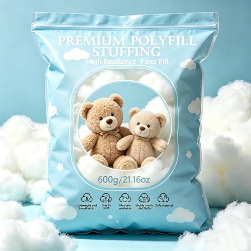 WAWINY 600g/21.16oz Polyfill Stuffing for Stuffed Animals, Fill Fiber